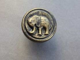 BOUTON ROND ELEPHANT vieux bronze