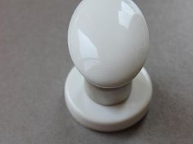 Bouton MODERNE Simple porcelaine blanc S/Ros Porcelaine