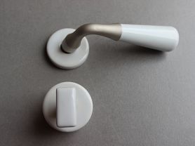 Poignée de porte Porcelaine CONE - Blanc brillant/NS + bouton Condamnation