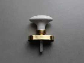 BOUTON DE CREMONE PORCELAINE OVALE Blanc/LP
